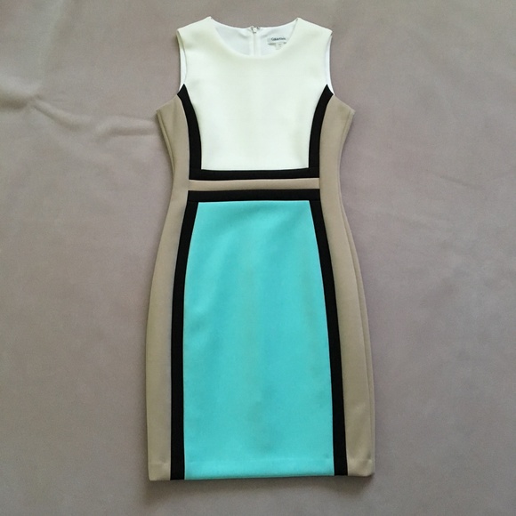 NWT Calvin Klein Color Block Sheath Dress - Picture 3 of 8